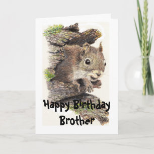 Lustigt, Nutty Brother Birthday-ekorrekort Kort
