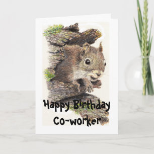 Lustigt, Nutty Co-working Birthday-ekorrekort Kort