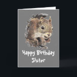 Lustigt, Nutty Sister Birthday-ekorrekort Kort<br><div class="desc">Till den mest närliggande i familjen. Underbart kort för den speciella syster eller den som tycker om ekorrar,  djur,  vilda djur eller natur.</div>
