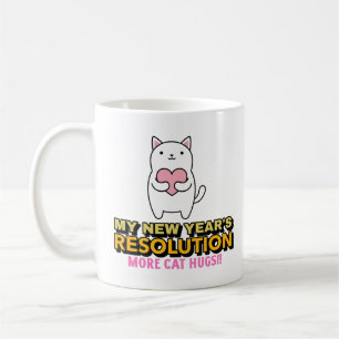 Lustigt nyårslösning - Mer Cat Hugs Kaffemugg
