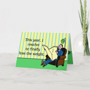 Lustigt nyårslösning Retroviktförlust Helgkort