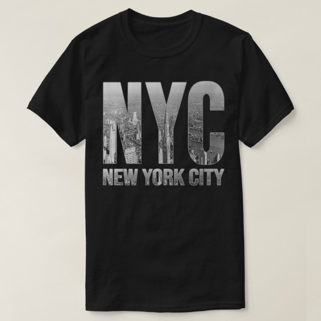 Lustigt NYC Skylines New York City som aldrig leke T Shirt (Design framsida)