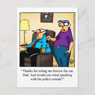 Lustigt "Nycklar till bil" vykort "Spectickles"