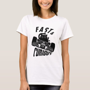Lustigt Nyfiken bilkatt T Shirt