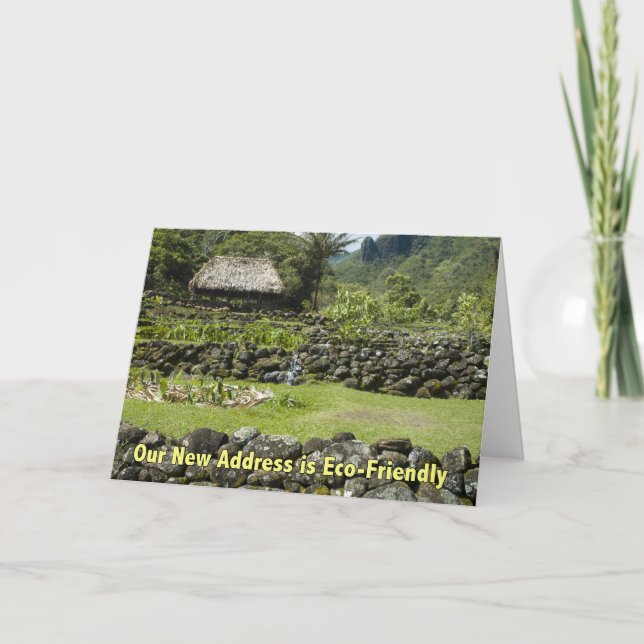Lustigt Nytt adress - Eco Friendly Hut Kort (Framsida)
