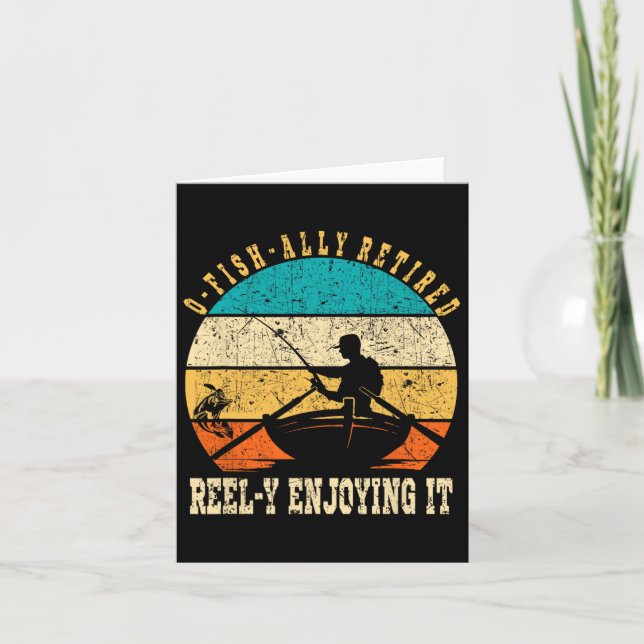 Lustigt O-fish-ally-Reel-y Enjoying it Vinta Kort (Framsida)