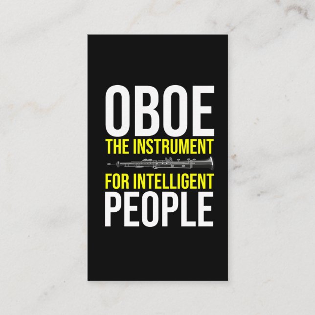Lustigt Oboe Player Intelligent Musician Humor Visitkort (Framsida)