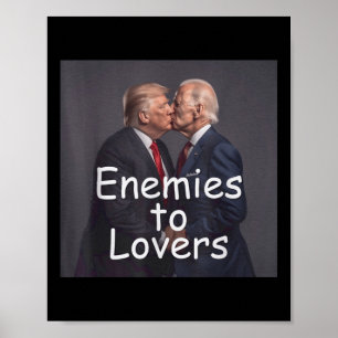 Lustigt och biden Kissing, fiender till Älskare Poster