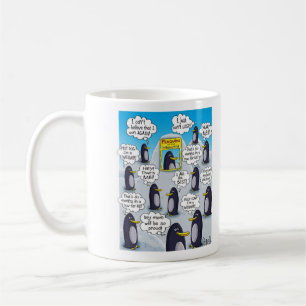 Lustigt och Cute Penguin. Kaffemugg