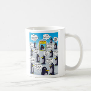 Lustigt och Cute Penguin. Kaffemugg