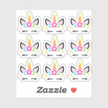 Lustigt och finstilt Unicorn-stickers