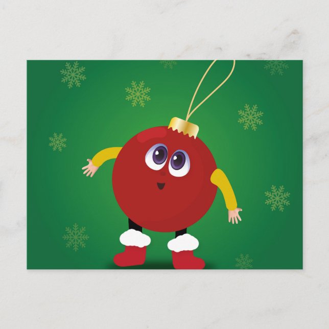 Lustigt och friskt julprat med Snöflingor Vykort (Framsida)