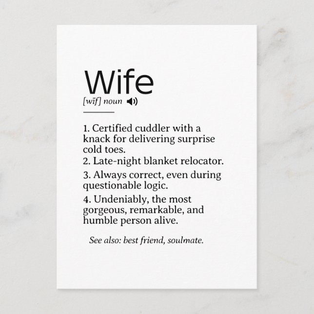 Lustigt och heartfe Definition Vykort (Framsida)