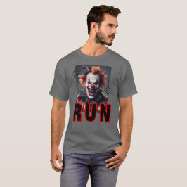 Lustigt och skrämmande clown, skrikande Springa T Shirt