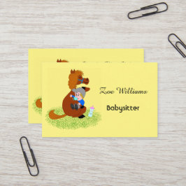 Lustigt och söt ponny med baby - Babyvvakt Visitkort