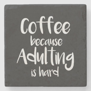 Lustigt och sött kaffe underlägg sten