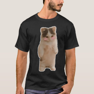 Lustigt och sött stående katt- eller kattnos t shirt