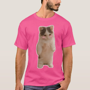 Lustigt och sött stående katt- eller kattnos t shirt