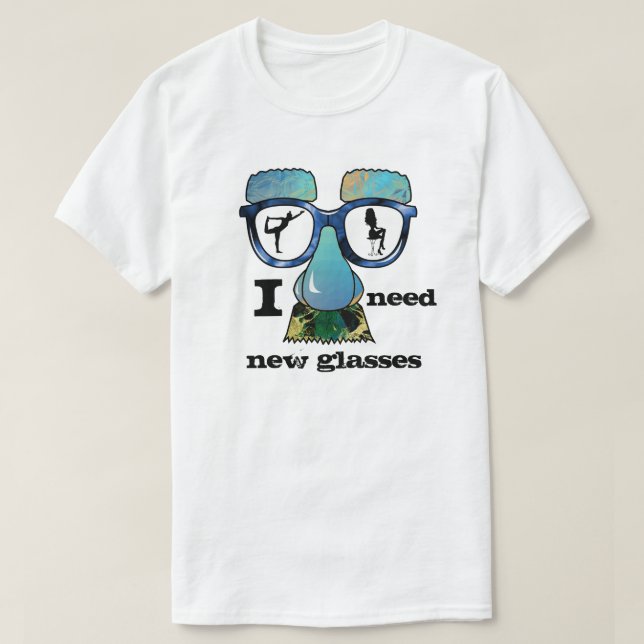 Lustigt och Superskoj Cheating Guy med Glass T Shirt (Design framsida)