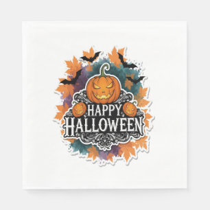 Lustigt och taloky Halloween citattecken Lycklig Pappersservett