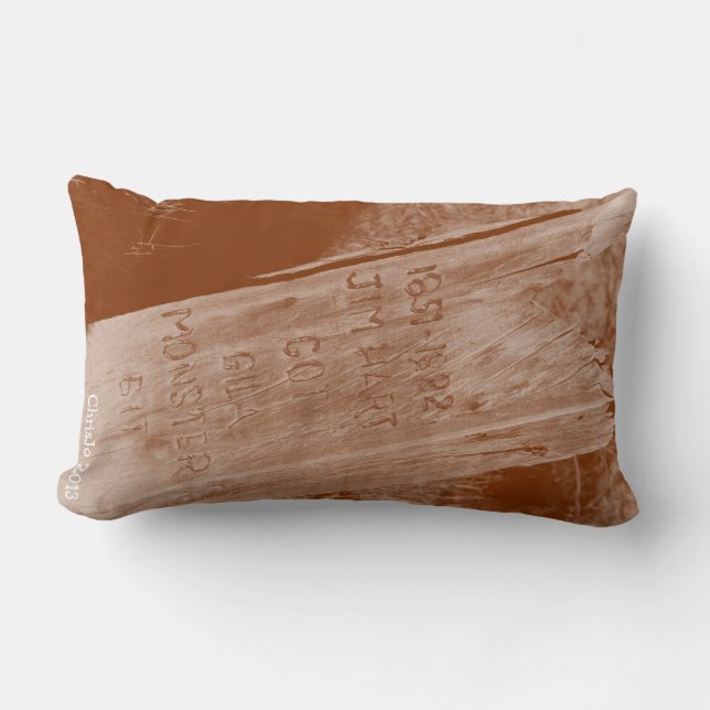 Lustigt ode till en gammal gravmarkör för cowboyga lumbarkudde (Framsida)