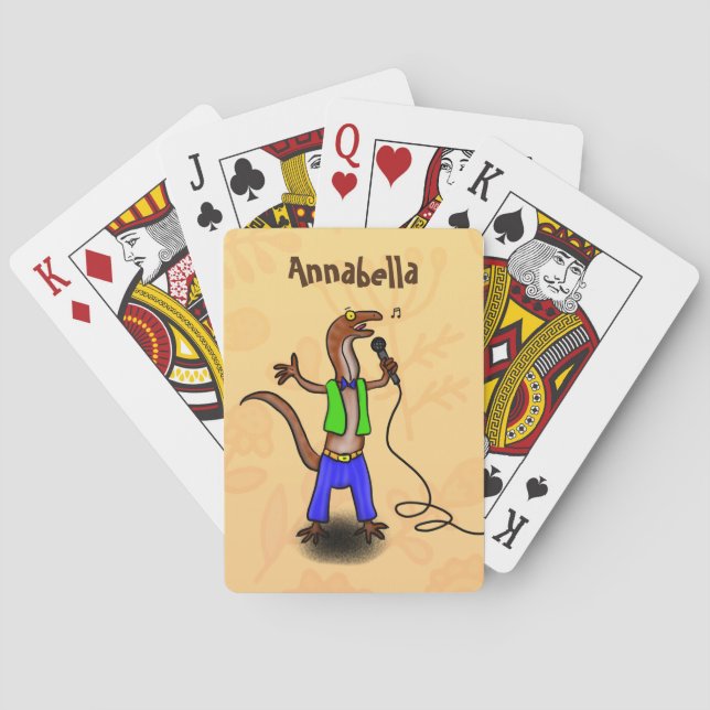 Lustigt ödsel med tecknad av mikrofon casinokort (Baksidan)