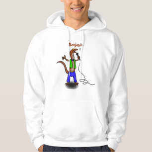 Lustigt ödsel med tecknad av mikrofon hoodie