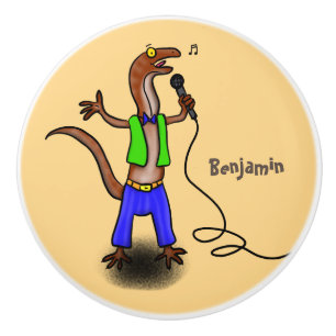 Lustigt ödsel med tecknad av mikrofon knopp