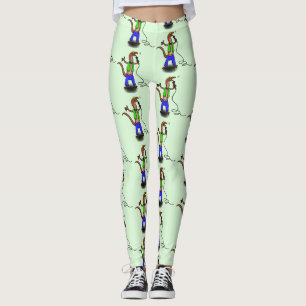 Lustigt ödsel med tecknad av mikrofon leggings