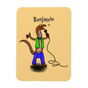 Lustigt ödsel med tecknad av mikrofon magnet