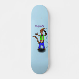 Lustigt ödsel med tecknad av mikrofon mini skateboard bräda 18,5 cm