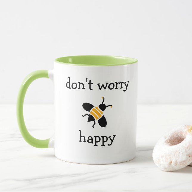 Lustigt Office Kaffe koppar Bee Lycklig (Med munk)
