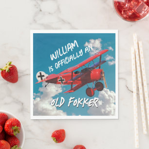 Lustigt Officiell Gammal fokker över Backe-födelse Pappersservett