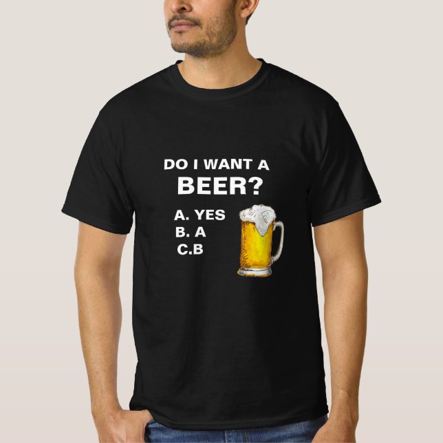 Lustigt öl Drick T Shirt (Framsida)