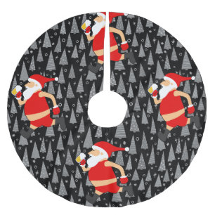 lustigt öl jultomten julgransmatta borstad polyester