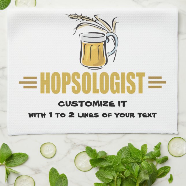 Lustigt öl kökshandduk (Vikta)