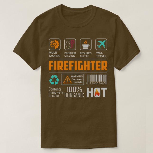 Lustigt om brandman t shirt (Design framsida)