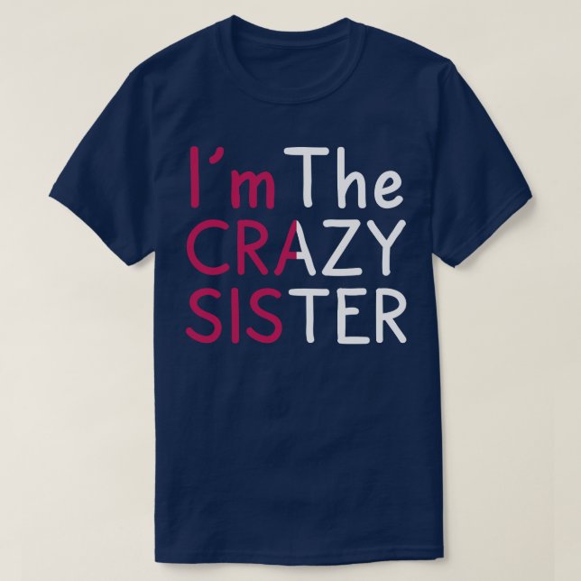 Lustigt om den galna syster t shirt (Design framsida)