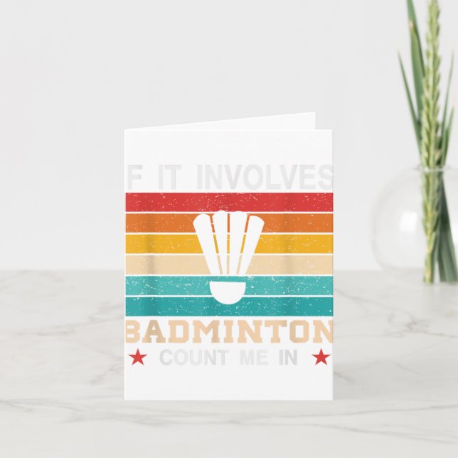 Lustigt om det involverar Badminton räknar in mig, Kort (Framsida)