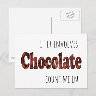 Lustigt om det involverar chokladantal hos mig. vykort