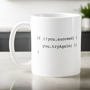 Lustigt om du inte lyckas med att försöka igen kaffemugg
