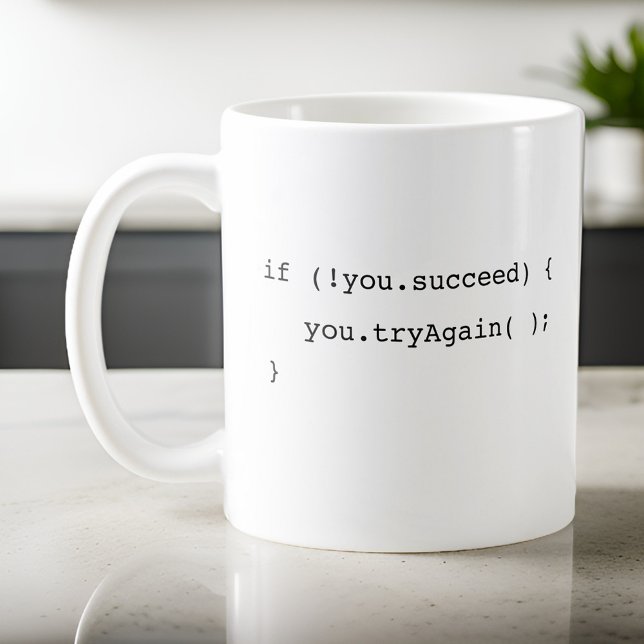 Lustigt om du inte lyckas med att försöka igen kaffemugg (Skapare uppladdad)