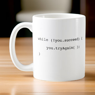Lustigt om du inte lyckas med att försöka igen med kaffemugg