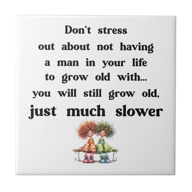 Lustigt om kvinnor och manar kakelplatta (Framsidan)