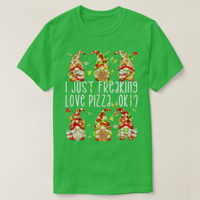 Lustigt om PizzaI Freaking Kärlek Pizza T Shirt (Design framsida)