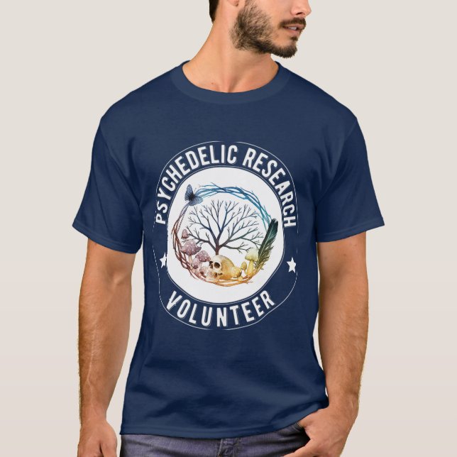 Lustigt om Psilocybin Psychedelic Research T Shirt (Framsida)