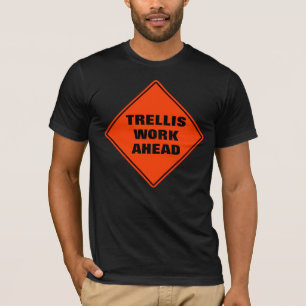 Lustigt orange trellis work ahead-styrning t shirt