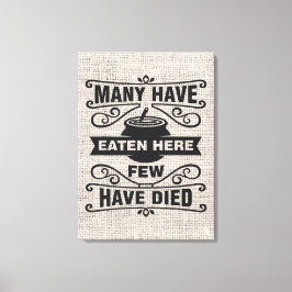 lustigt ord art faux Burlap Canvastryck