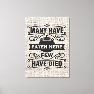 lustigt ord art faux Burlap Canvastryck