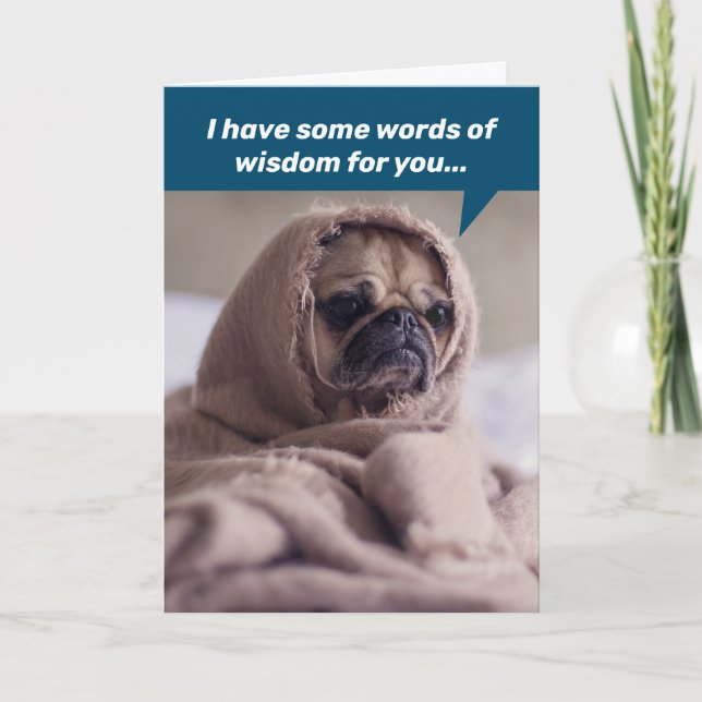 Lustigt Ord från födelsedagen från Jedi Pug Kort (Framsida)
